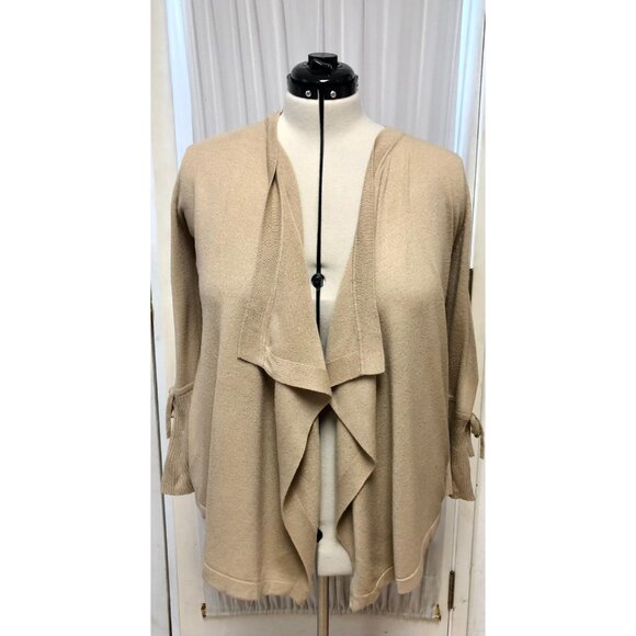 89th + Madison. Size large women's beige flyaway cardigan - Picture 1 of 2